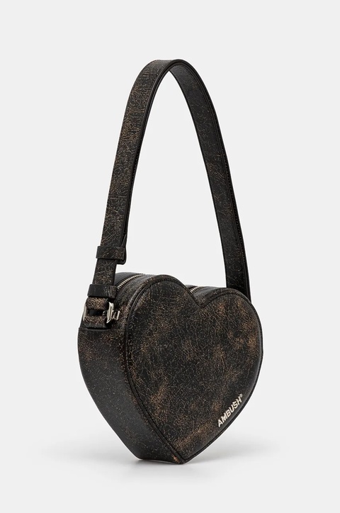 AMBUSH torebka Crackle Heart Shoulder Bag kolor czarny BWNN006F24LEA0011000 - zdjęcie produktu nr 2