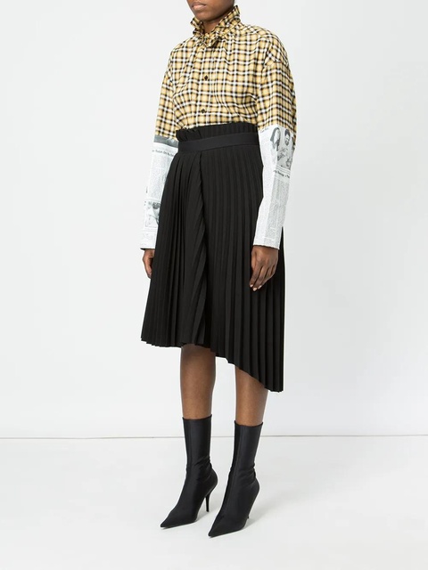 Balenciaga asymmetrical pleated skirt - Black - zdjęcie produktu nr 2