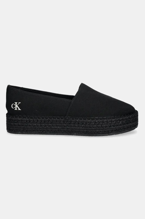 Calvin Klein Jeans espadryle FLATFORM ESPADRILLE MG/HDW kolor czarny na platformie YW0YW01737 - zdjęcie produktu nr 2