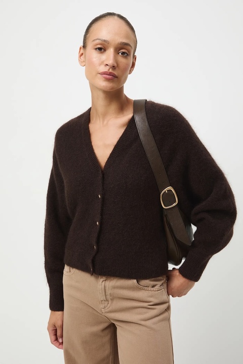 Medicine kardigan damski kolor brązowy - zdjęcie produktu nr 1