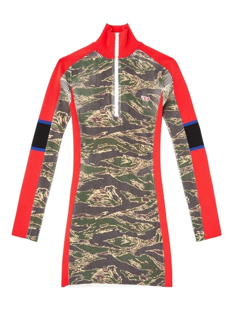 Diesel tiger-stripe ribbed dress - Green - zdjęcie produktu nr 1