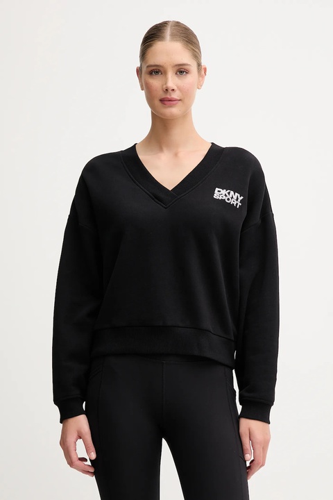 Dkny bluza bawełniana damska kolor czarny z aplikacją DP5T1279 - zdjęcie produktu nr 1