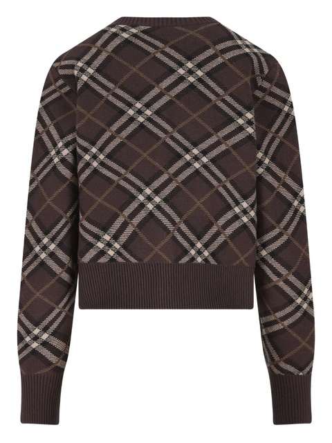 Burberry checked buttoned cardigan - Brown - zdjęcie produktu nr 1
