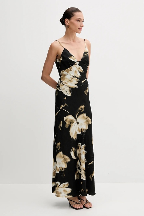 Bardot sukienka kolor czarny maxi prosta 57516DB8 - zdjęcie produktu nr 1