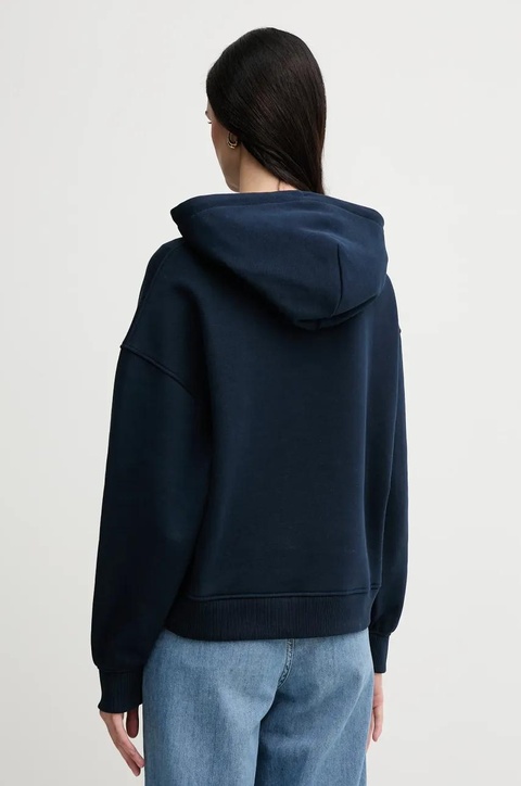 Tommy Jeans bluza bawełniana damska kolor granatowy z kapturem DW0DW19414 - zdjęcie produktu nr 2