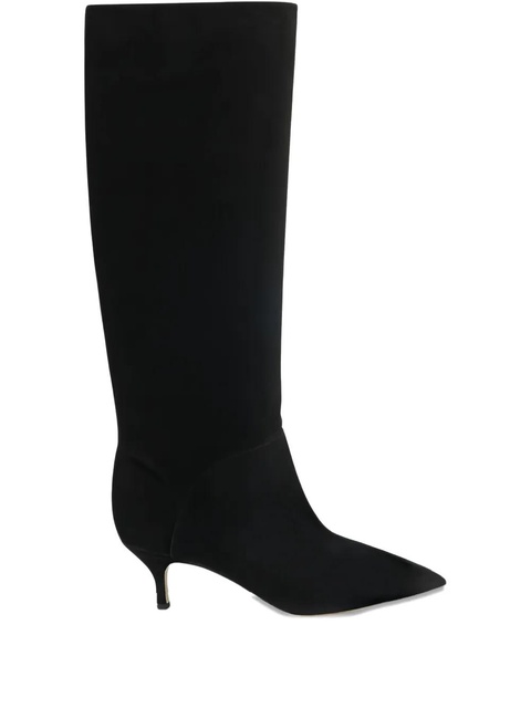 Casadei pointed flat knee-high boots - Black - zdjęcie produktu nr 1