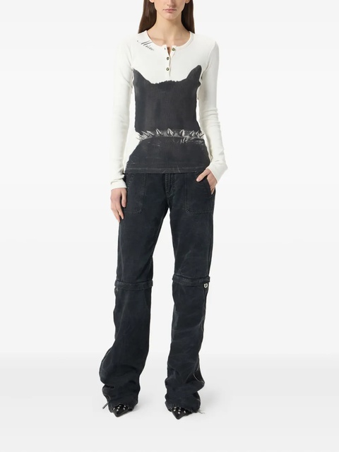 Blumarine zip-detailing trousers - Black - zdjęcie produktu nr 2