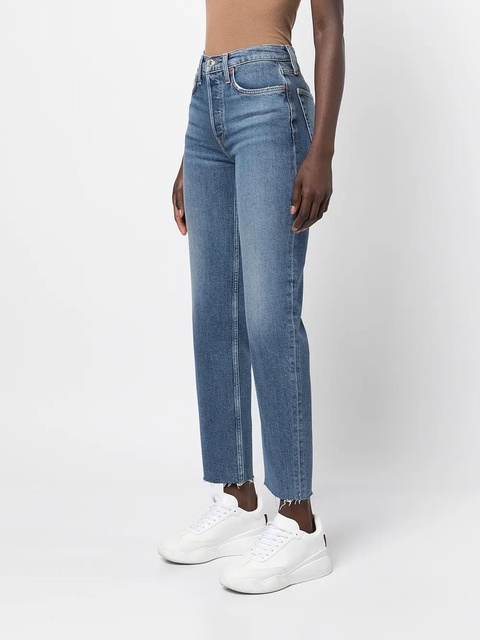 RE/DONE Stobe Pipe high-rise straight jeans - Blue - zdjęcie produktu nr 2