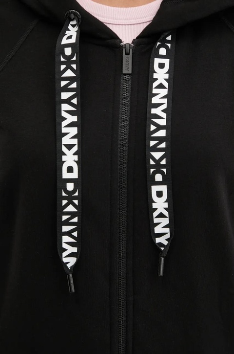 Dkny bluza damska kolor czarny z kapturem gładka DP5J9510 - zdjęcie produktu nr 2
