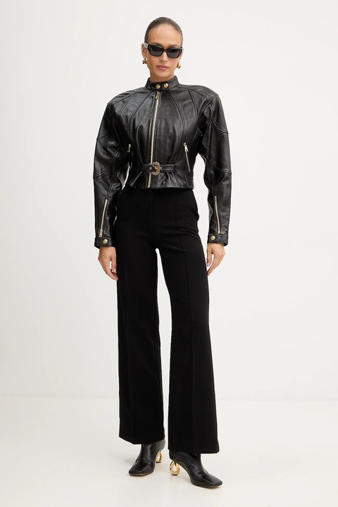 Versace Jeans Couture ramoneska skórzana kolor czarny przejściowa 79HAVP03 CP021 - zdjęcie produktu nr 1