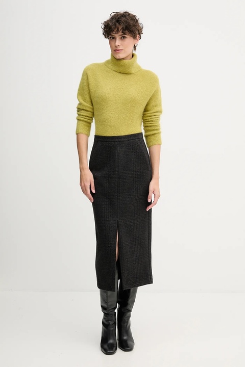 Sandro Ferrone sweter z dodatkiem alpaki damski kolor zielony z golfem S9YBFNOME - zdjęcie produktu nr 2