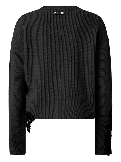 PINKO lace-ribbed sweater - Black - zdjęcie produktu nr 1
