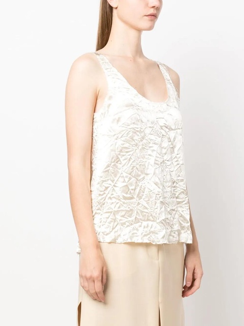 Lanvin V-back crinkled-effect top - White - zdjęcie produktu nr 2