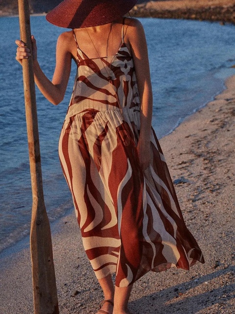 Johanna Ortiz Bohemia zebra-print skirt - Brown - zdjęcie produktu nr 2