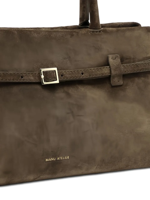 Manu Atelier buckle-fastening suede tote bag - Green - zdjęcie produktu nr 1
