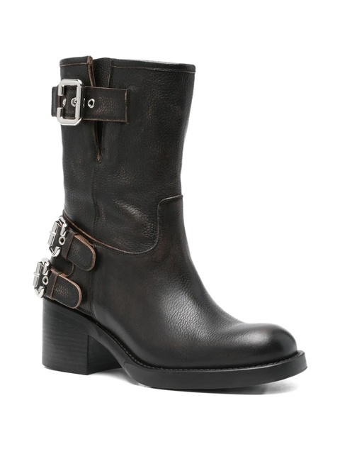 Chloé 60mm leather biker boots - Black - zdjęcie produktu nr 2