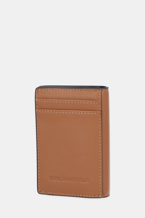 Karl Lagerfeld portfel skórzany K/CIRCLE damski kolor brązowy B1W32028 - zdjęcie produktu nr 1
