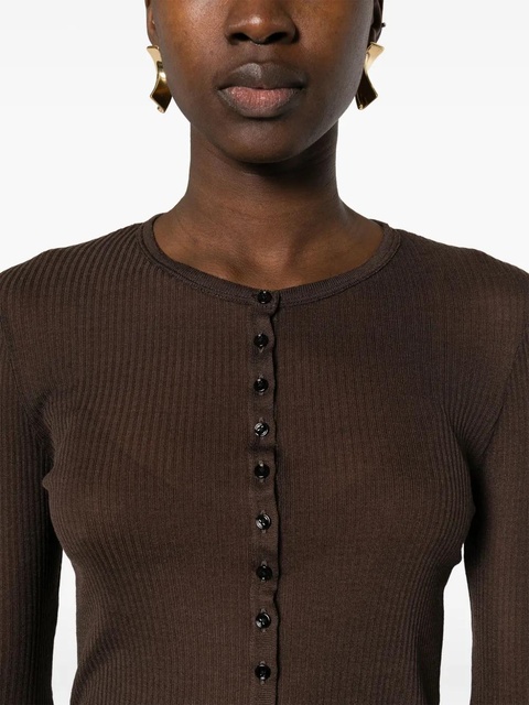 LEMAIRE long-sleeve ribbed top - Brown - zdjęcie produktu nr 1
