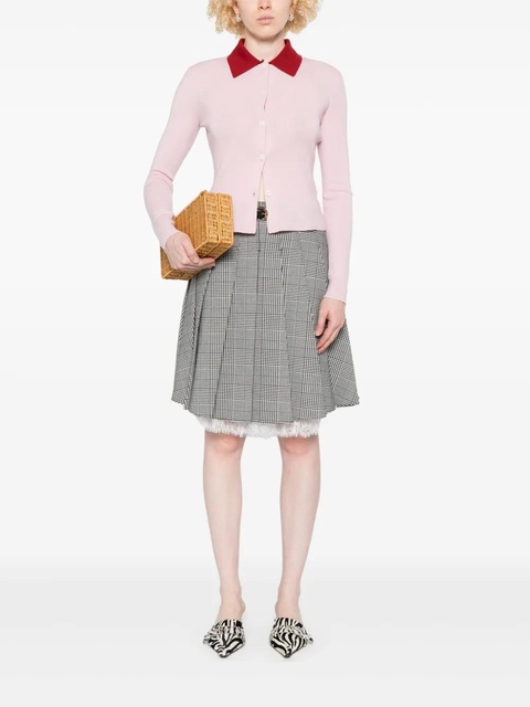 Self-Portrait Prince of Wales-check skirt - Black - zdjęcie produktu nr 2
