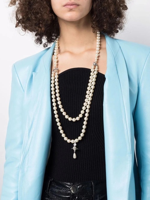 Vivienne Westwood three-row pearl choker necklace - White - zdjęcie produktu nr 1