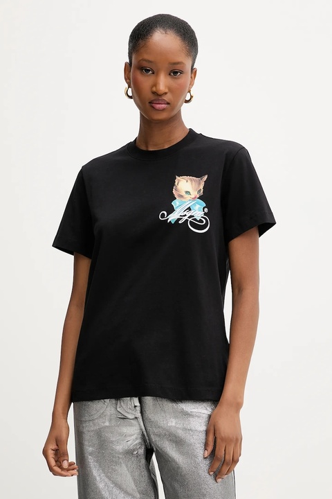 MSGM t-shirt bawełniany damski kolor czarny 3941MDM110SE.257590 - zdjęcie produktu nr 1