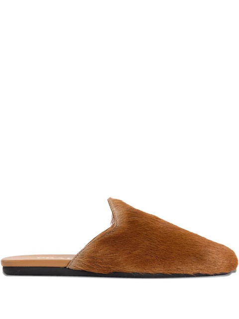 Prada textured flat mules - Brown - zdjęcie produktu nr 1