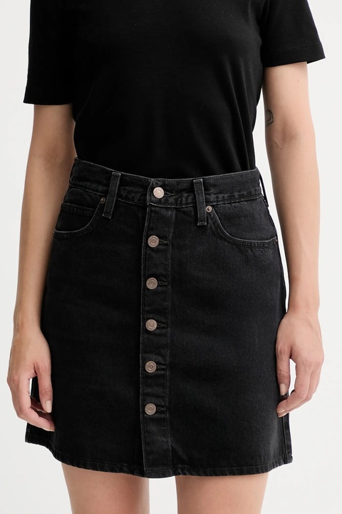 Levi's spódnica jeansowa kolor czarny mini rozkloszowana 003RO - zdjęcie produktu nr 1