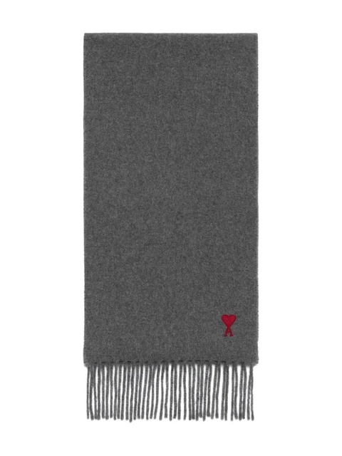 AMI Paris embroidered logo scarf - Grey - zdjęcie produktu nr 1