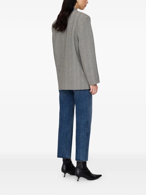 ANINE BING herringbone two-button blazer - Grey - zdjęcie produktu nr 2