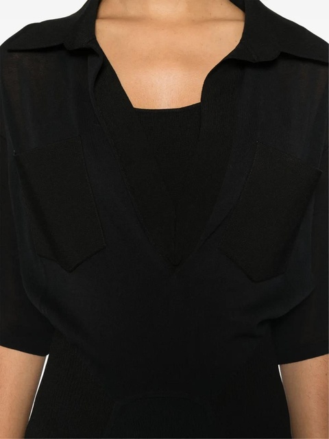 Victoria Beckham panelled knitted maxi dress - Black - zdjęcie produktu nr 2