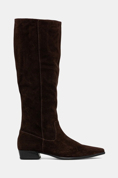 Vagabond Shoemakers kozaki zamszowe NELLA damskie kolor brązowy na słupku 6016-040-31 - zdjęcie produktu nr 2