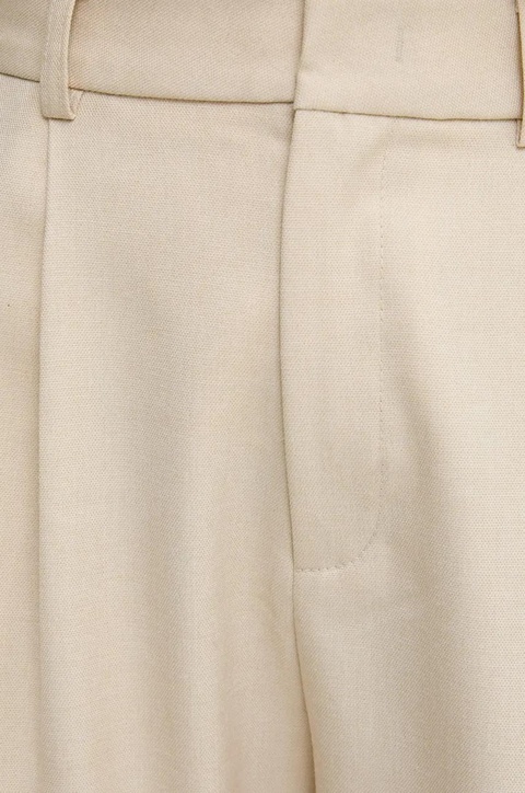 Answear.LAB szorty damskie kolor beżowy gładkie high waist - zdjęcie produktu nr 2