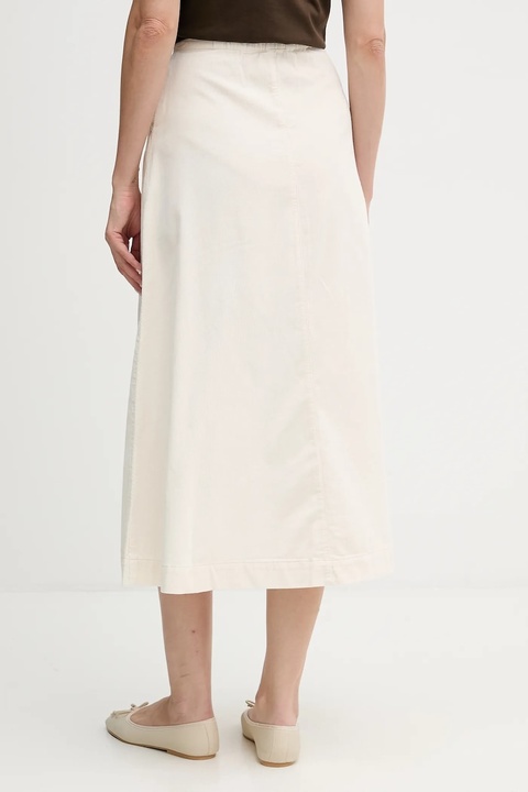 United Colors of Benetton spódnica bawełniana kolor beżowy midi rozkloszowana 494BD0058 - zdjęcie produktu nr 2