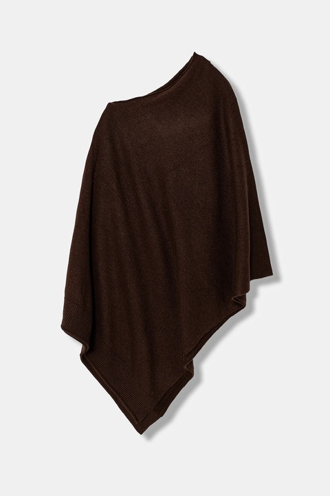 United Colors of Benetton poncho z domieszką wełny kolor brązowy 1235DU01A - zdjęcie produktu nr 2