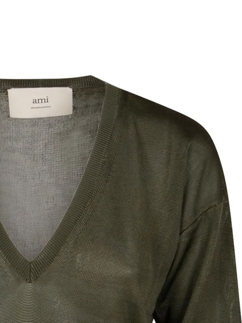 AMIRI v-neck ribbed knit sweater - Green - zdjęcie produktu nr 1