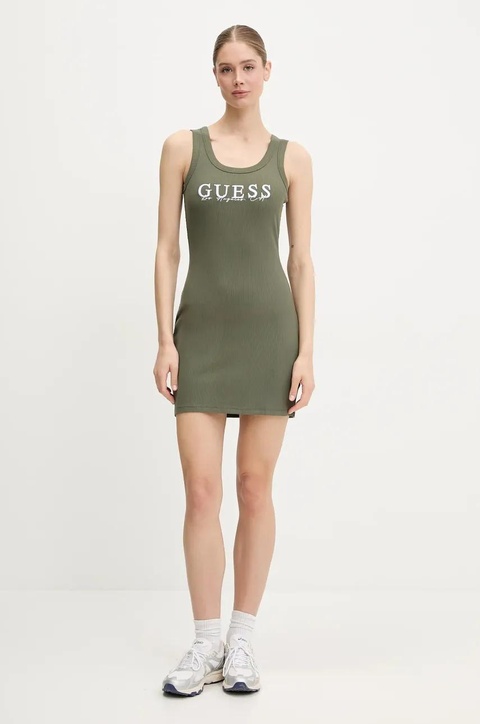 Guess sukienka SUNFLOWER kolor zielony mini dopasowana V5GK06 K8RT2 - zdjęcie produktu nr 2