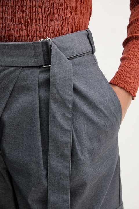 Sisley spodnie damskie kolor szary szerokie high waist 4K2KLF07K - zdjęcie produktu nr 1