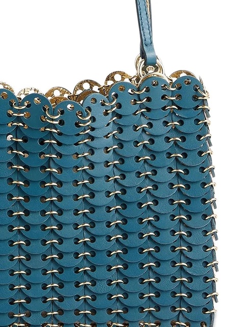 Rabanne Linked leather shoulder bag - Blue - zdjęcie produktu nr 1