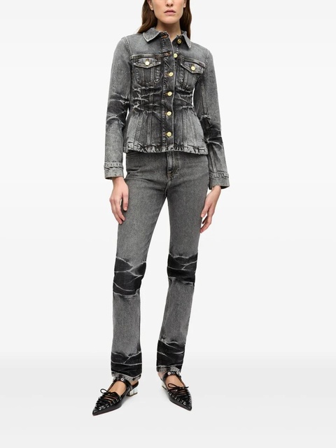 GANNI whiskering-effect denim jacket - Black - zdjęcie produktu nr 2