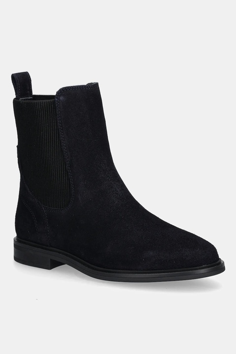 Tommy Hilfiger sztyblety zamszowe FLAG SUEDE CHELSEA BOOT damskie kolor granatowy na płaskim obcasie FW0FW08780 - zdjęcie produktu nr 1