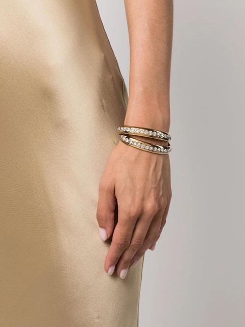 Amina Muaddi Jahleel crystal bangle bracelet - Gold - zdjęcie produktu nr 2