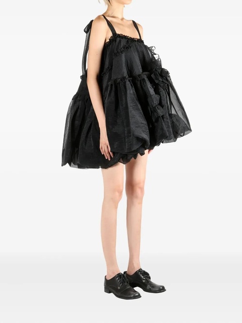 Cecilie Bahnsen Cristina ruffled tie-strap mini dress - Black - zdjęcie produktu nr 1