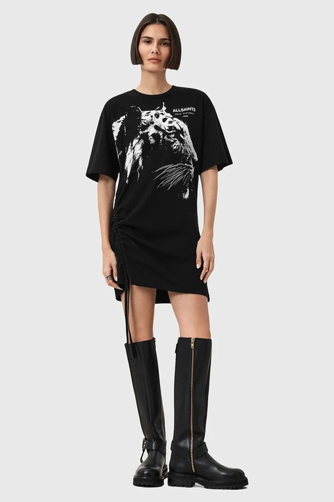 AllSaints sukienka bawełniana IVANA kolor czarny mini oversize W077DD - zdjęcie produktu nr 1