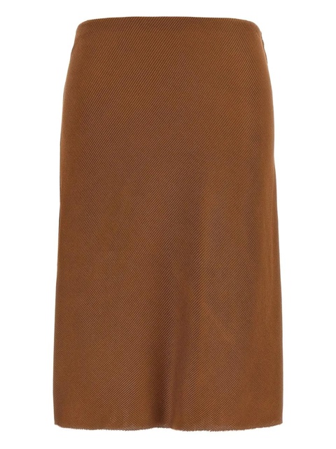 Miu Miu ribbed logo-patch midi skirt - Brown - zdjęcie produktu nr 2