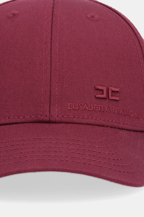 Elisabetta Franchi czapka z daszkiem bawełniana kolor bordowy CL18F57E2 - zdjęcie produktu nr 2