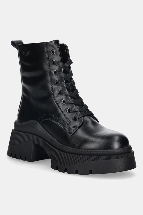 GOE workery skórzane damskie kolor czarny na platformie SS2N4123 BLACK - zdjęcie produktu nr 1