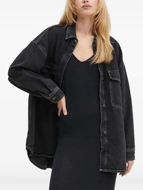 American Vintage contrast-stitching denim shirt - Black - zdjęcie produktu nr 1