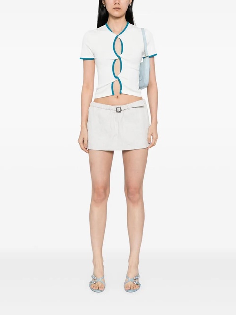 Christopher Esber crushed belted mini skirt - Neutrals - zdjęcie produktu nr 2