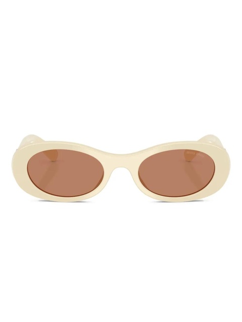 Miu Miu Eyewear oval-frame sunglasses - White - zdjęcie produktu nr 1