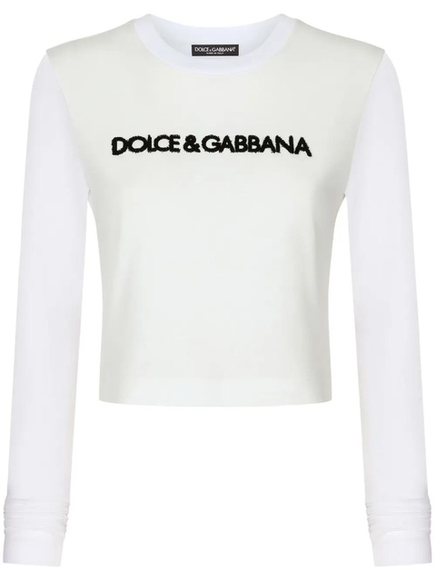 Dolce & Gabbana logo-lettering long-sleeve T-shirt - White - zdjęcie produktu nr 1